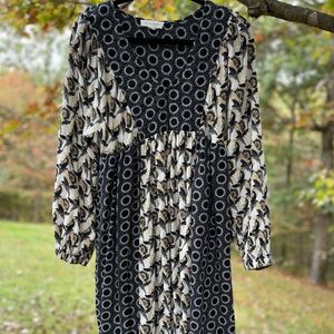 Treasure & Bond Black and Cream Midi Dress